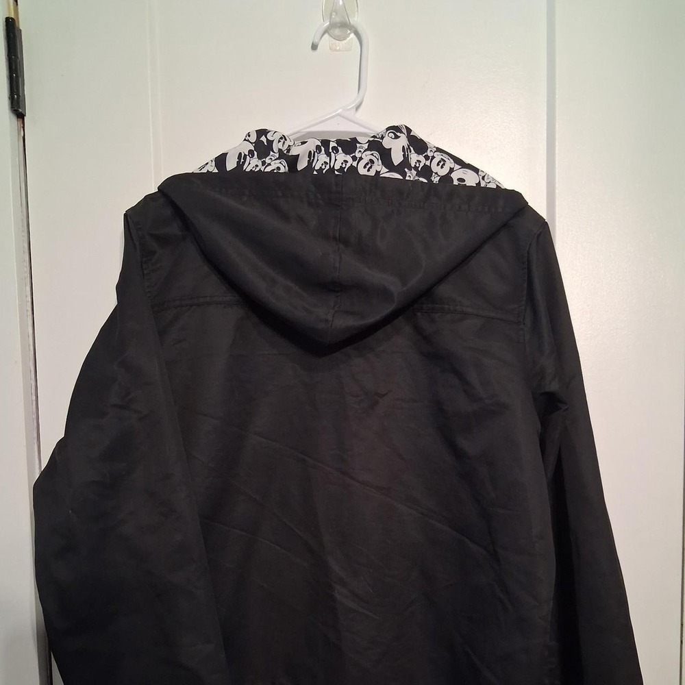 Disney Parks Jacket Mens XL Black Mickey Mouse Hooded Windbreaker Zip Up Coat - Picture 5 of 8
